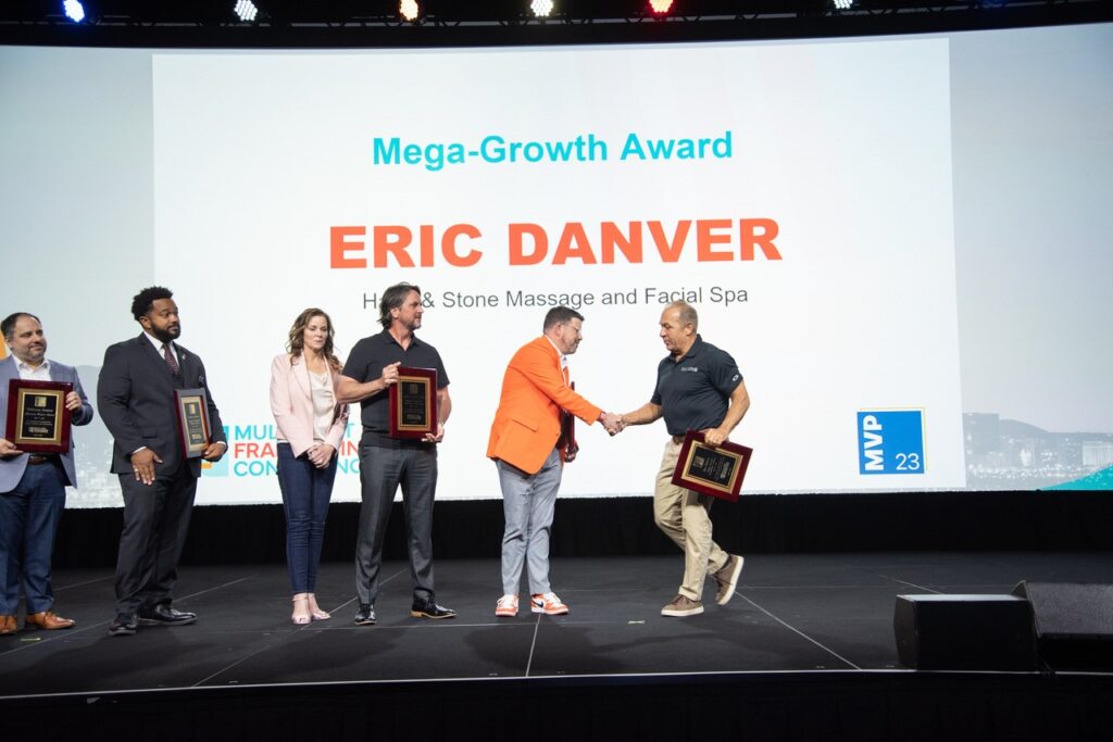 Eric Danver recieving franchise award.