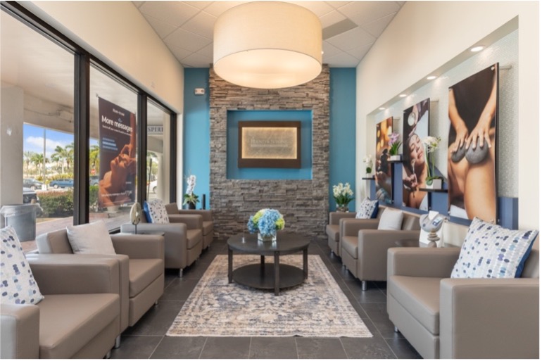 Spa franchise industry Hand & Stone lobby